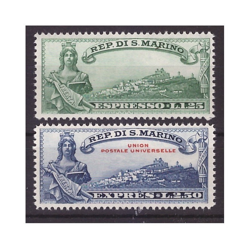 SAN MARINO 1929 -  ESPRESSI - LIBERTA' e VEDUTA   SERIE NUOVA  **