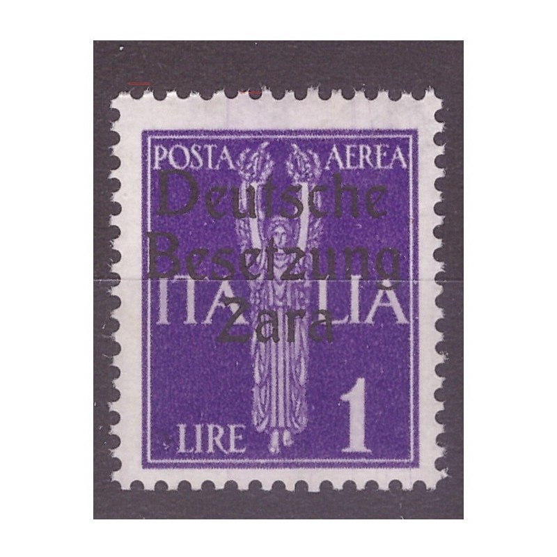 ZARA  1943  POSTA AEREA -  LIRE 1  -  SECONDO  TIPO   NUOVO **