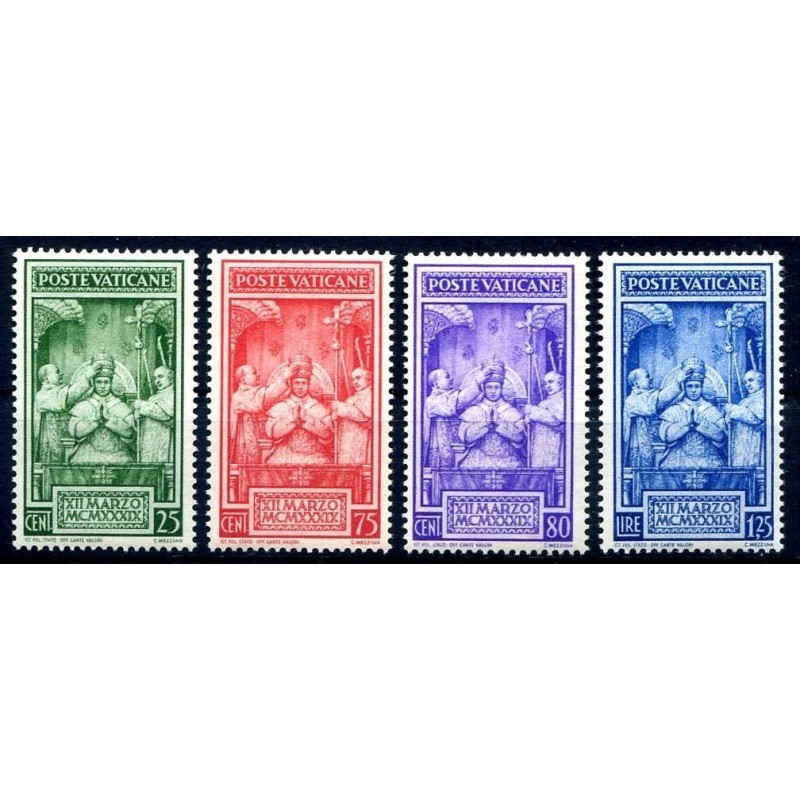 VATICANO 1939 - INCORONAZIONE SERIE NUOVA ** CENTRATI