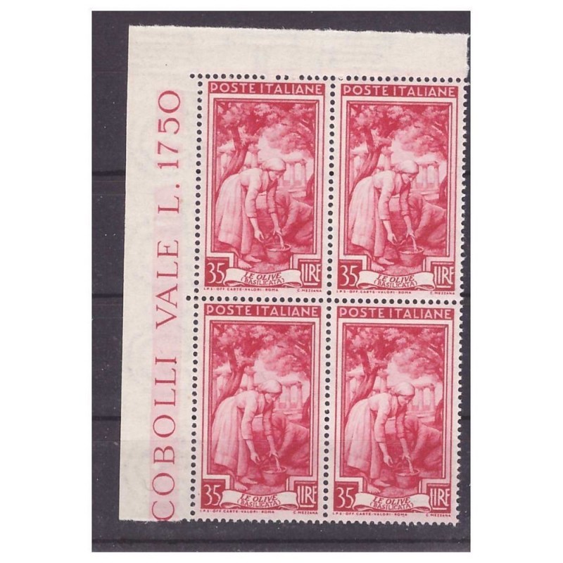 ITALIA 1950 - LAVORO Lire  35  QUARTINA NUOVA **