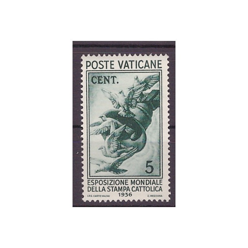 VATICANO 1936 -  STAMPA CATTOLICA  Cent.  5   NUOVO **