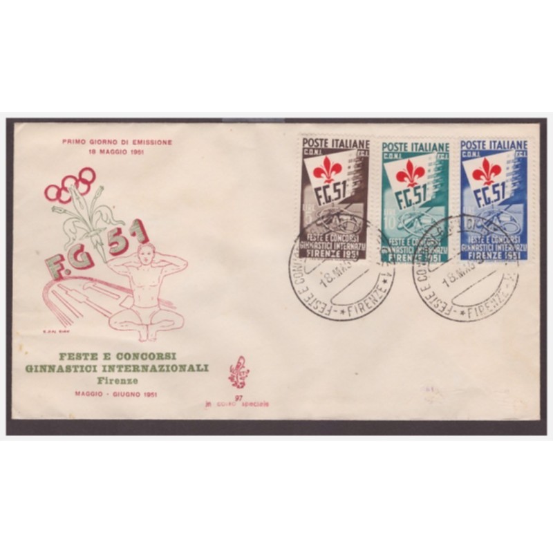 FDC VENETIA CLUB 1951 - GINNICI NON VIAGGIATA