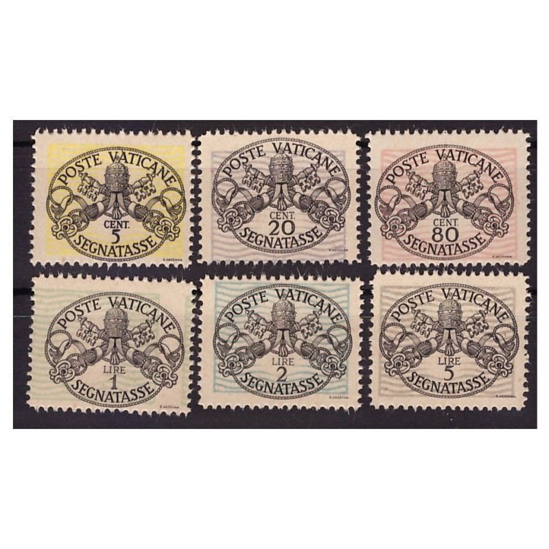 VATICANO - 1945 SEGNATASSE 7/12 serie nuova **