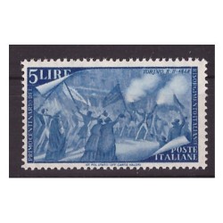 ITALIA  1948  -  RISORGIMENTO  LIRE 5   NUOVO  **