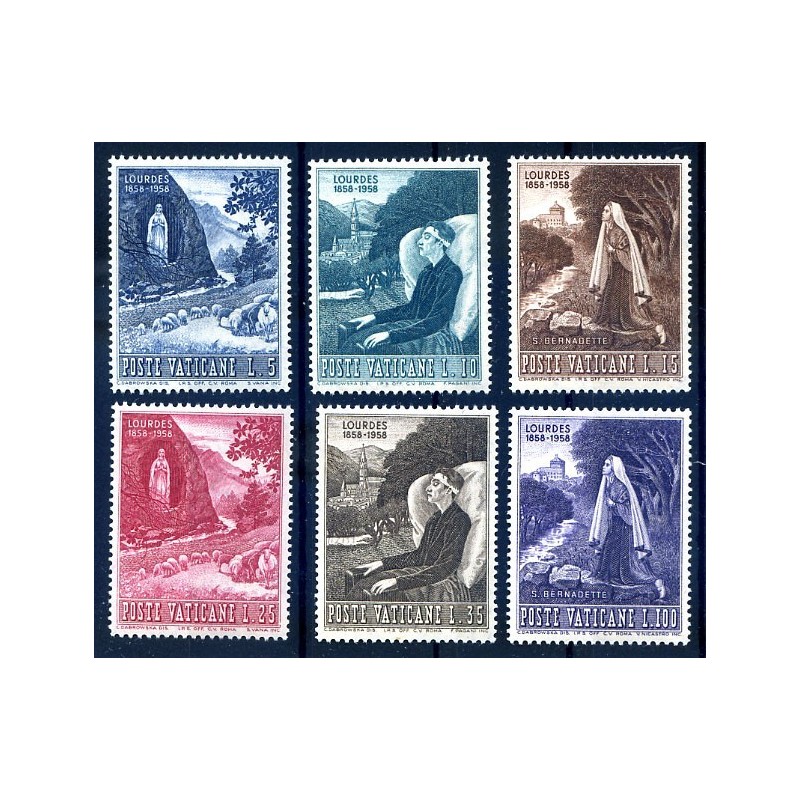 VATICANO 1958 - LOURDES SERIE NUOVA **