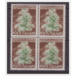 ITALIA  1950 -   TABACCO   LIRE 20  QUARTINA NUOVA  **