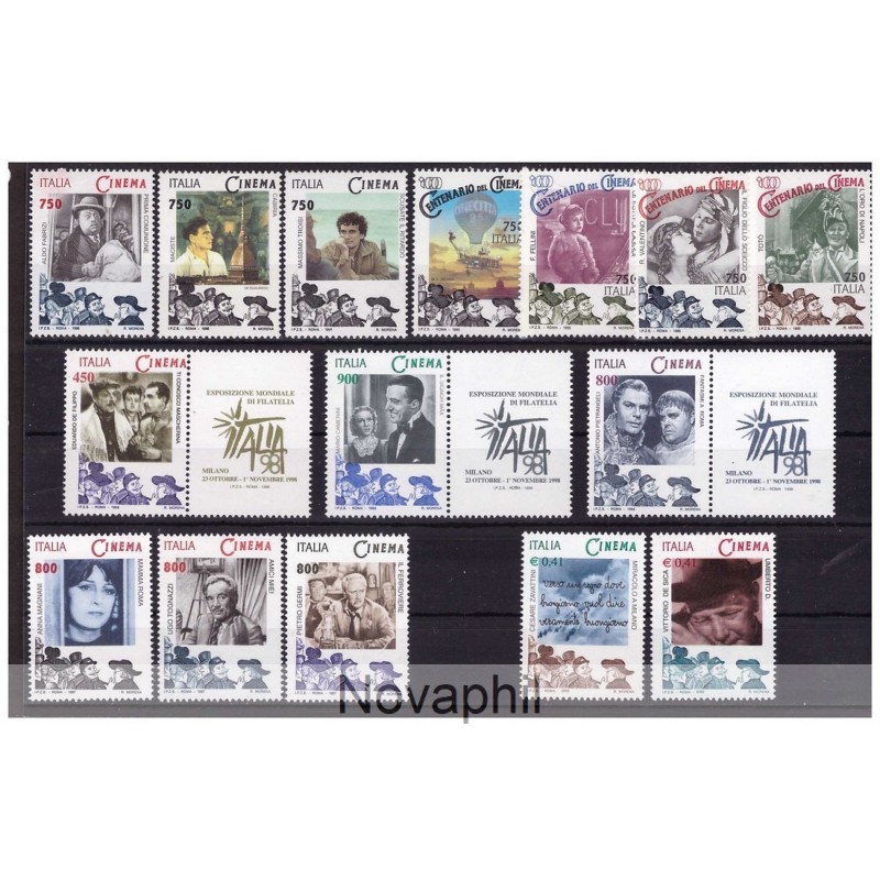 ITALIA TEMATICA - CINEMA ITALIANO COLLEZIONE COMPLETA 15 valori **