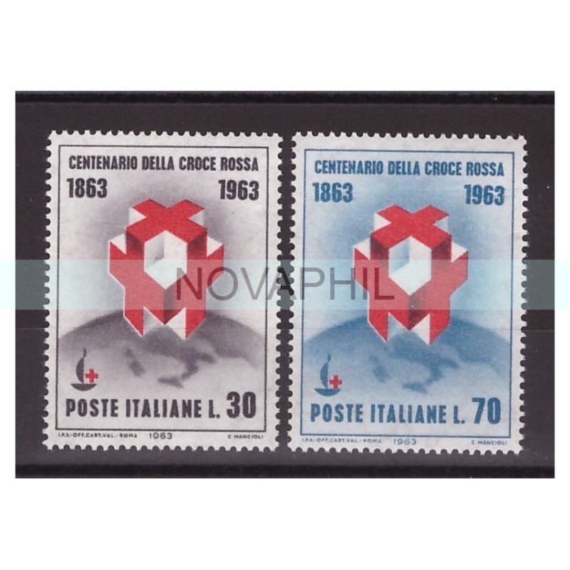 ITALIA 1963 -   CENTENARIO DELLA CROCE ROSSA   SERIE NUOVA **
