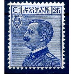 1908 - VITTORIO EMANUELE 25 Cent. azzurro NUOVO **