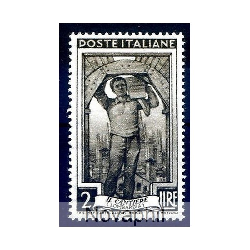 ITALIA 1955 - ITALIA AL LAVORO STELLE Lire 2 NUOVO **