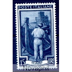ITALIA 1955 - ITALIA AL LAVORO STELLE  Lire 15  NUOVO **