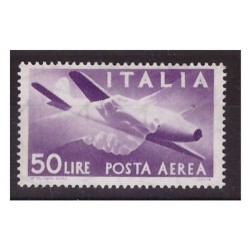 POSTA AEREA DEMOCRATICA  1957  - LIRE 50  STELLE  NUOVO **