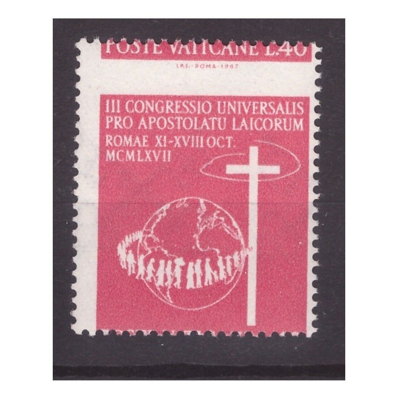 VATICANO 1967 - APOSTOLATO LAICI VARIETA' DENTELLATURA NUOVO **