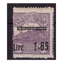 SAN MARINO 1926 -  ESPRESSO  SOPRASTAMPATO  L. 1,85  su   60 Cent.   NUOVO    **
