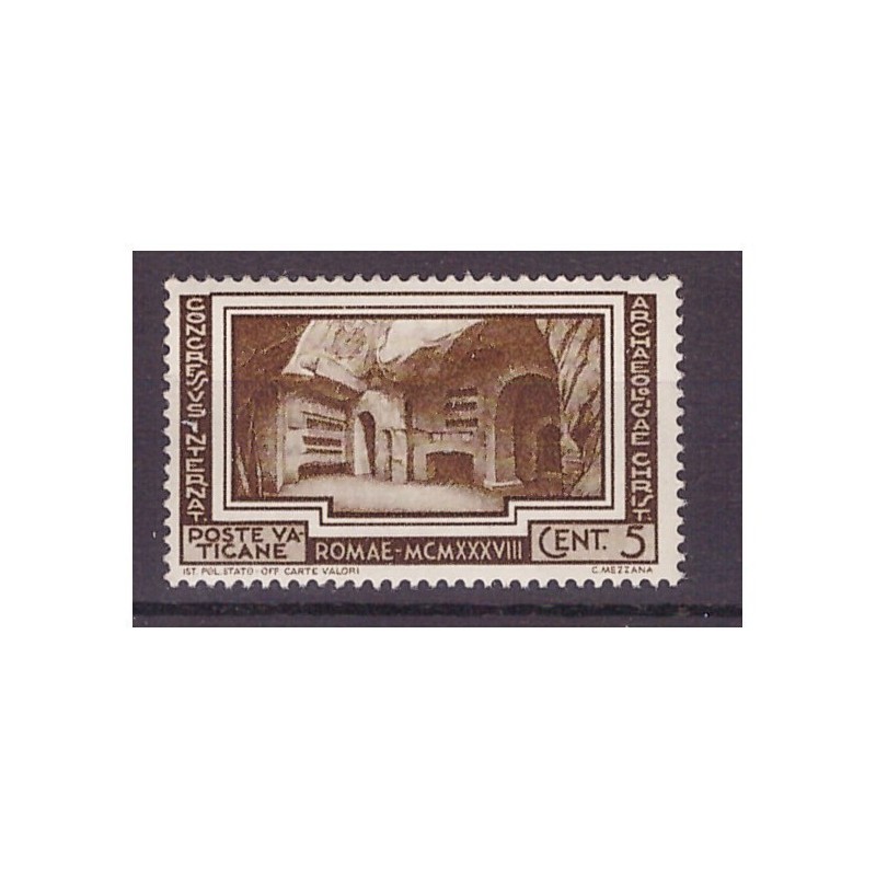 VATICANO 1938 - ARCHEOLOGIA CRISTIANA Cent. 5 NUOVO **