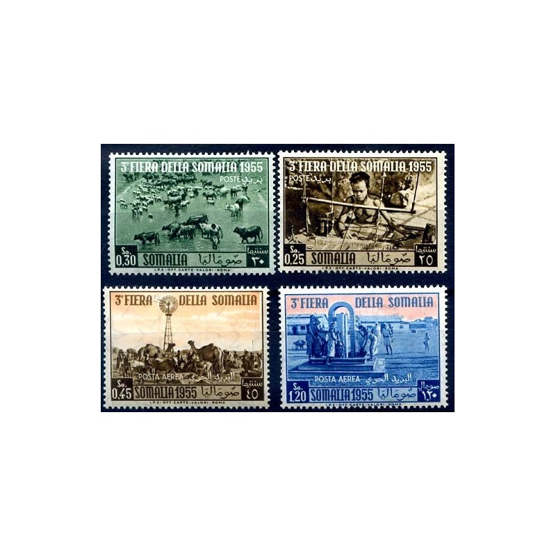 SOMALIA AFIS 1955 - 3° FIERA DELLA SOMALIA PO+PA Serie  Nuova **