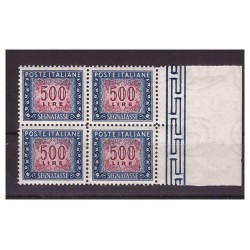 SEGNATASSE RUOTA - LIRE 500 NUOVO ** QUARTINA  LUSSO
