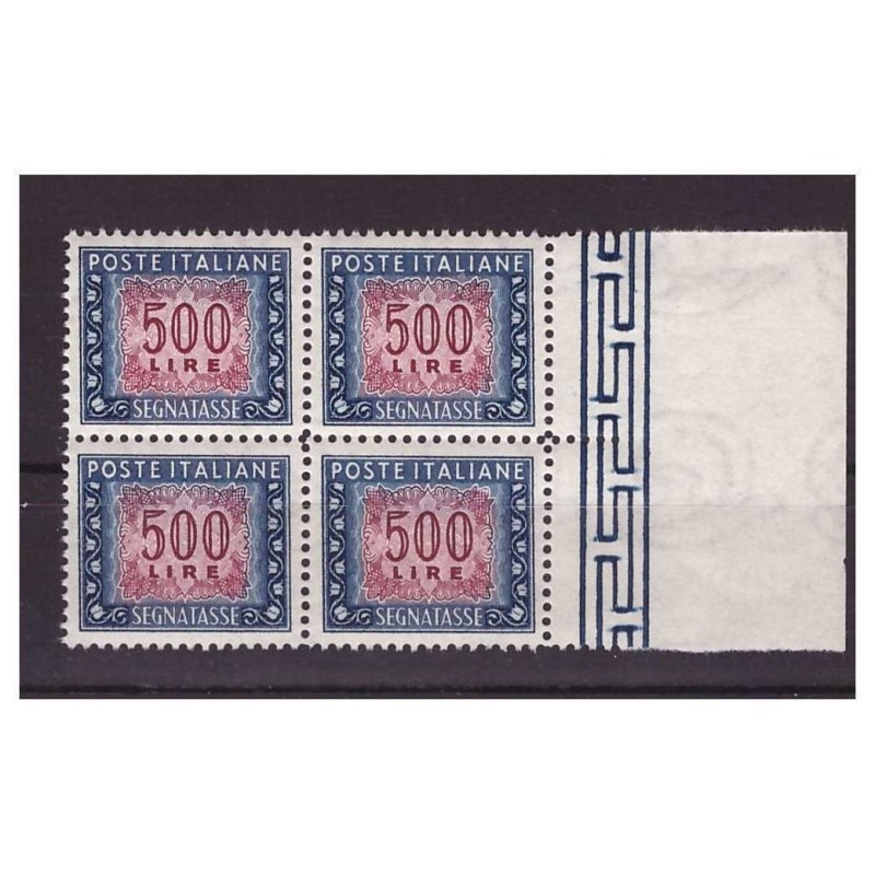 SEGNATASSE RUOTA - LIRE 500 NUOVO ** QUARTINA  LUSSO
