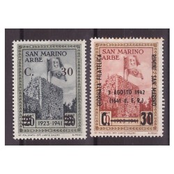 San Marino - 1942   ARBE  SOPRASTAMPATI    NUOVI **