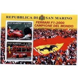SAN MARINO 2001 - FOGLIETTO  FERRARI  campione del mondo nuovo **
