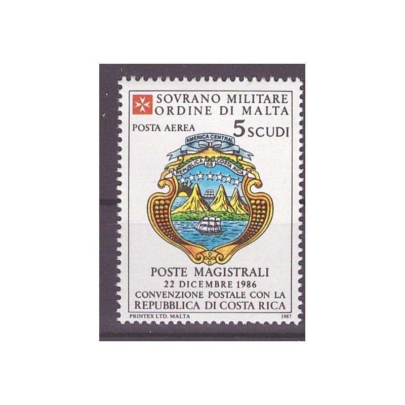 SMOM 1987 -  CONVENZIONI   COSTARICA  NUOVO  **