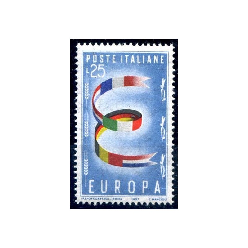 1957 - EUROPA 25 Lire filigrana 65°